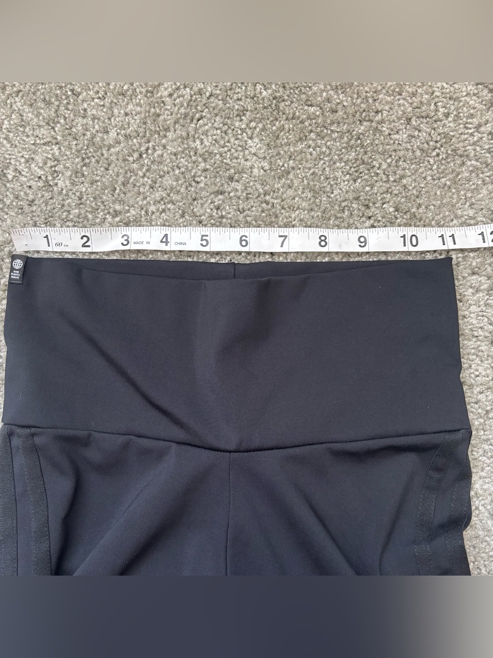 Adidas Black 3-Stripes Leggings HC2067 High Rise Activewear Yoga - Picture 5 of 8